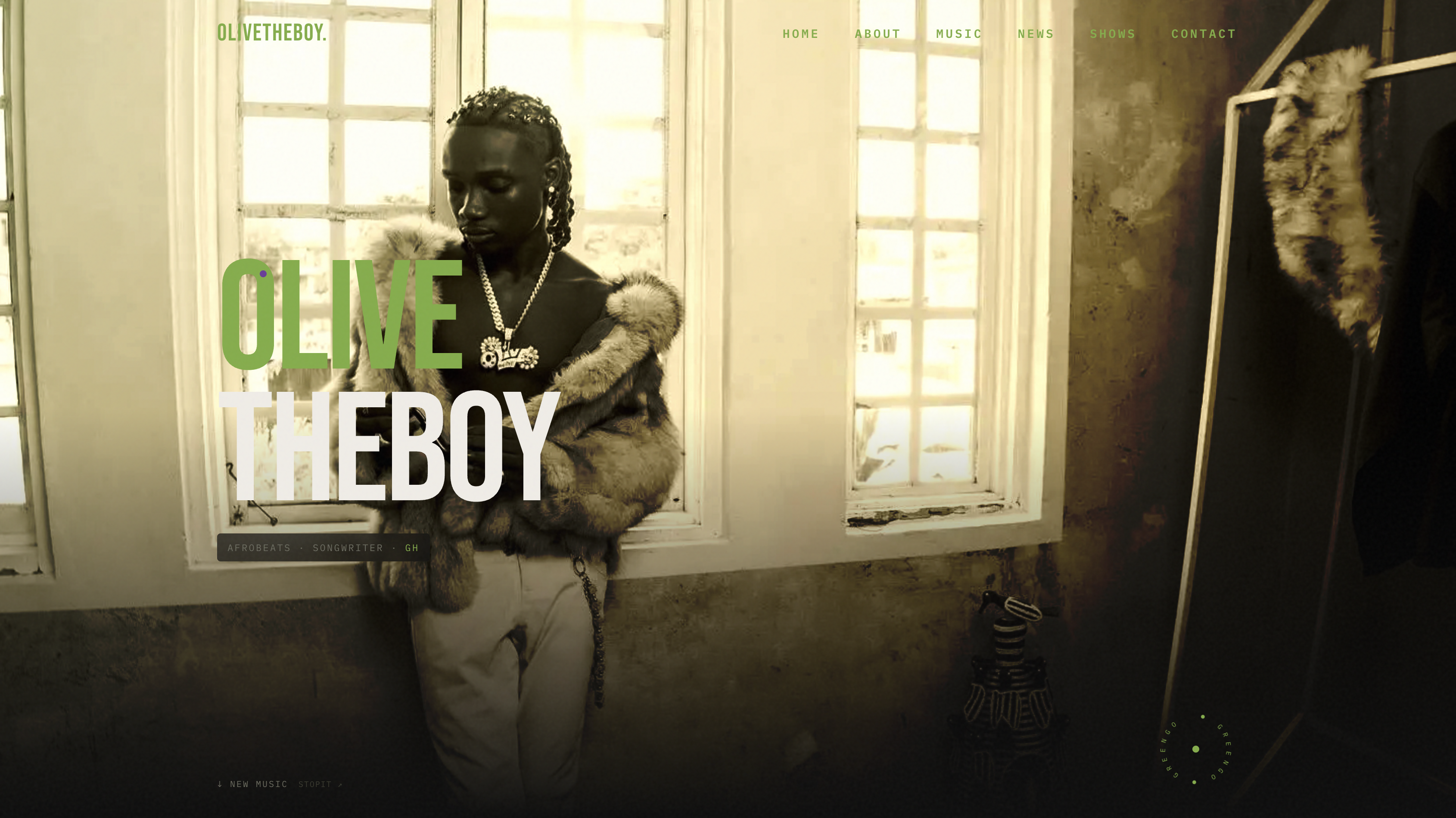 Olivetheboy — Artist Website cover
