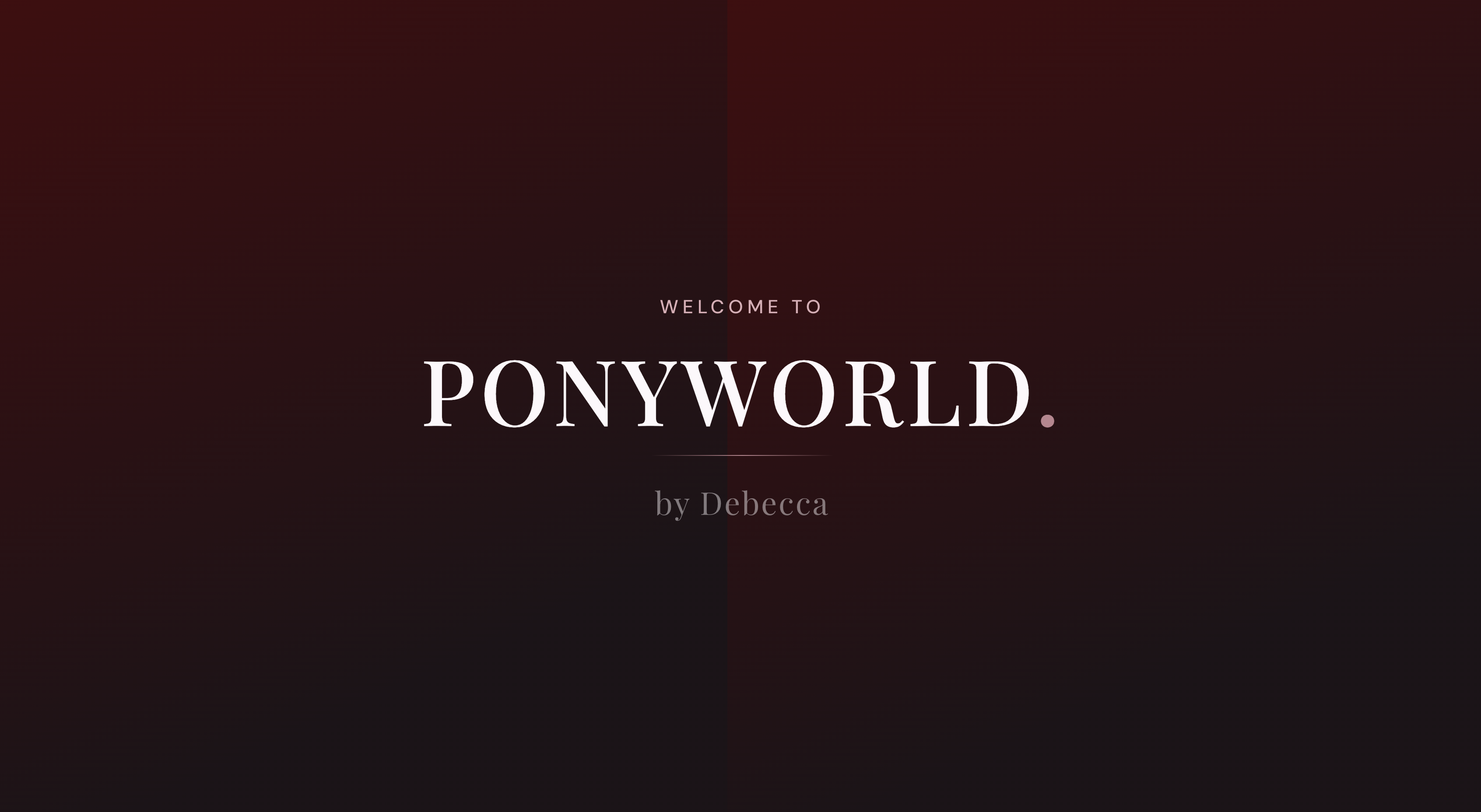 Pony World by Debecca cover